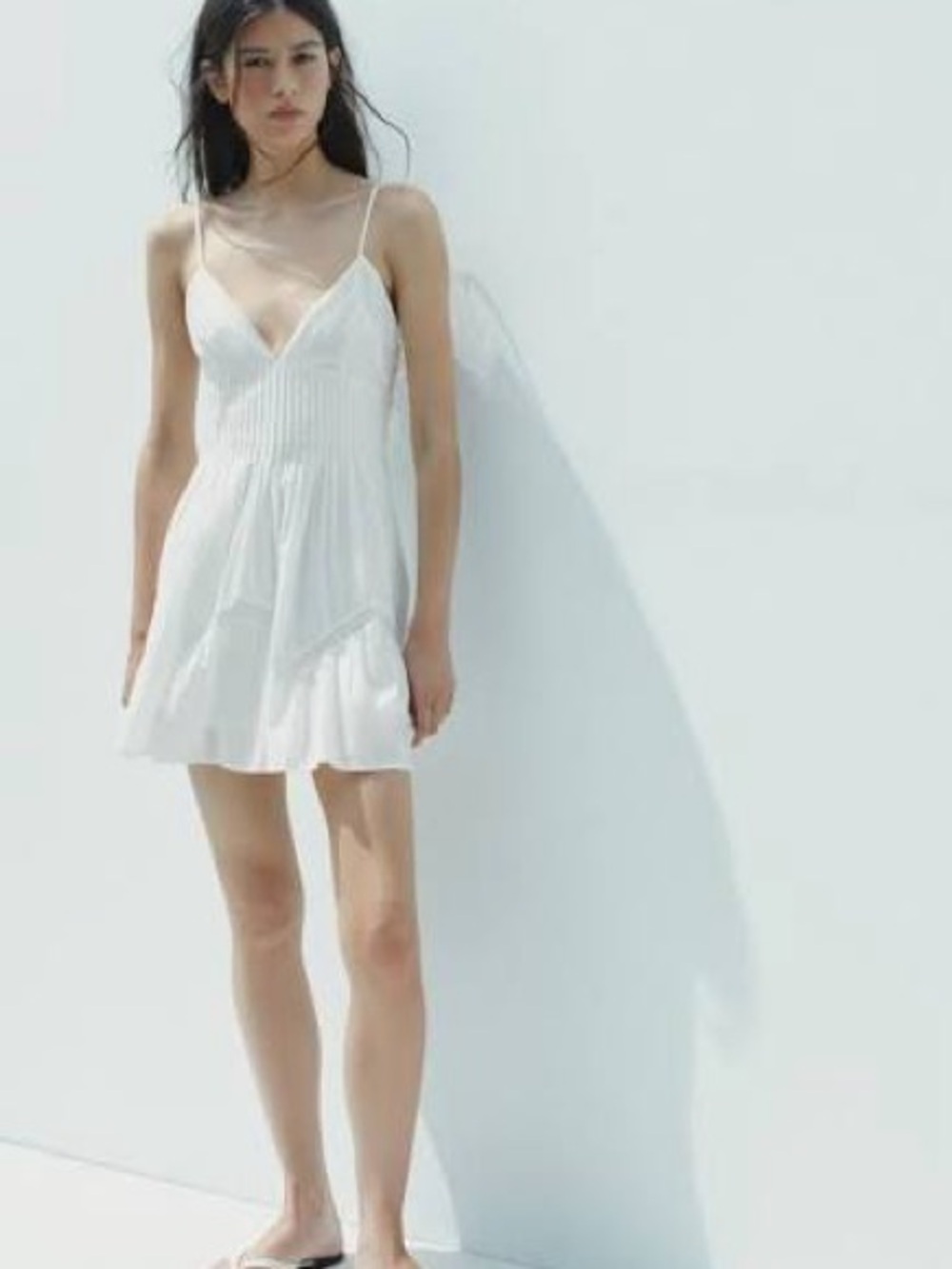 Elegant White Eyelet Cotton Bralette Dress - Picture 4 of 4
